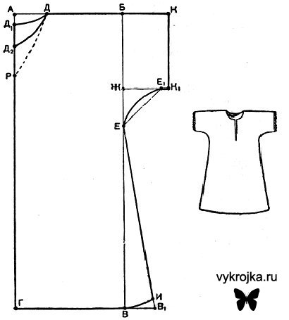 Выкройка ночной рубашки Выкройка ночной рубашки