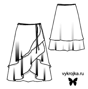 Выкройка юбки со «ступенями» Выкройка юбки со «ступенями»