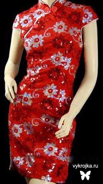 Выкройка платья в китайском стиле(кимоно)